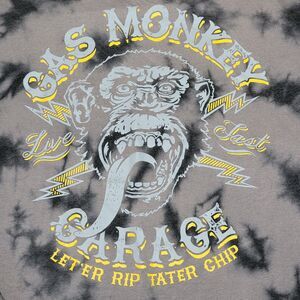 Gas Monkey LS Black/Grey Tie Dye Unisex Tee - Size Large